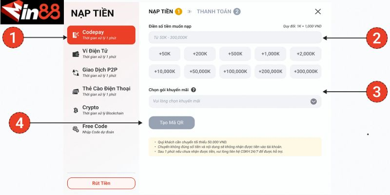 Nạp tiền vào tài khoản dễ dàng